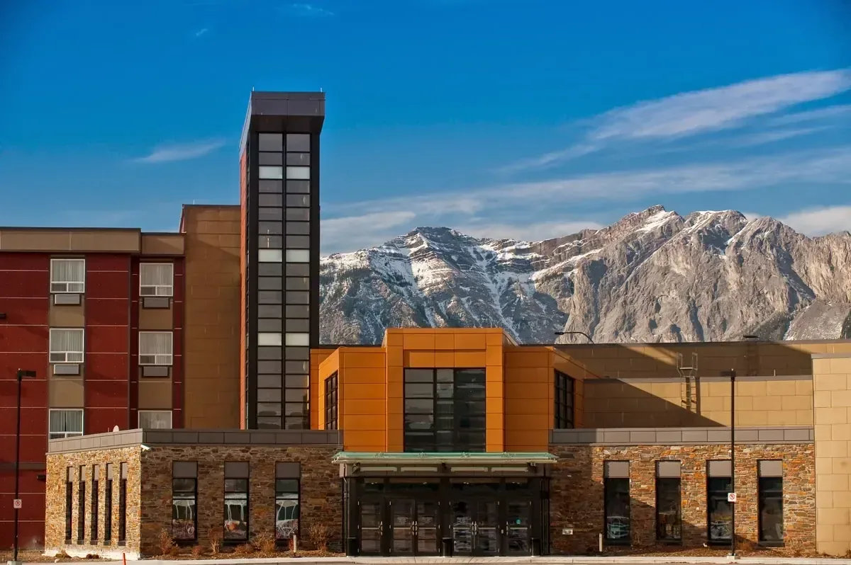 Mountain resort setting at Stoney Nakoda Resort and Casino in Kananaskis